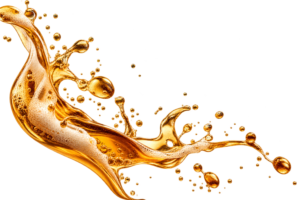 Golden beer splash with foam